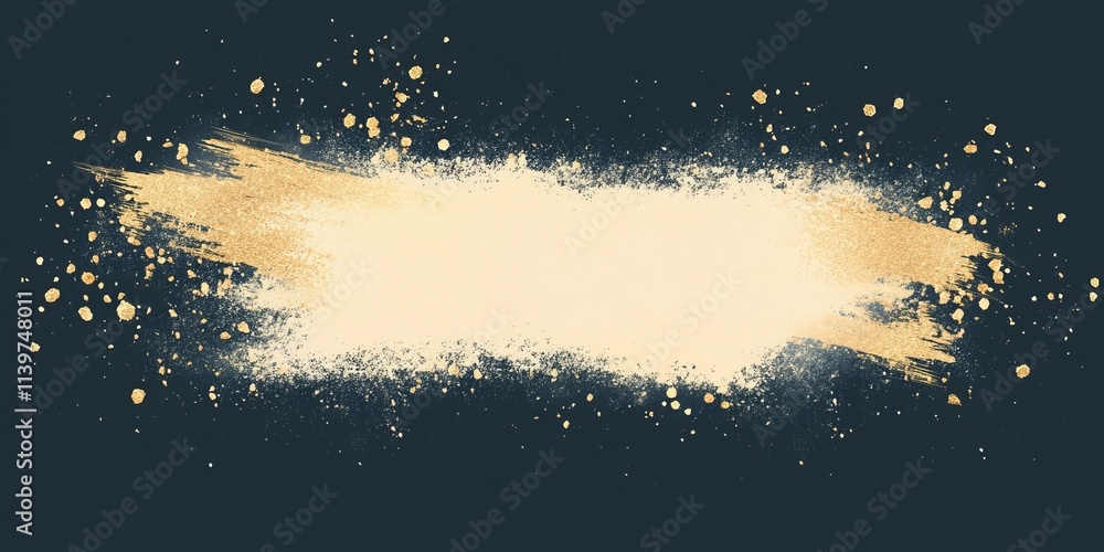 Poster elegant banner design with golden foil flakes and smooth contrasts creating a striking visual effect