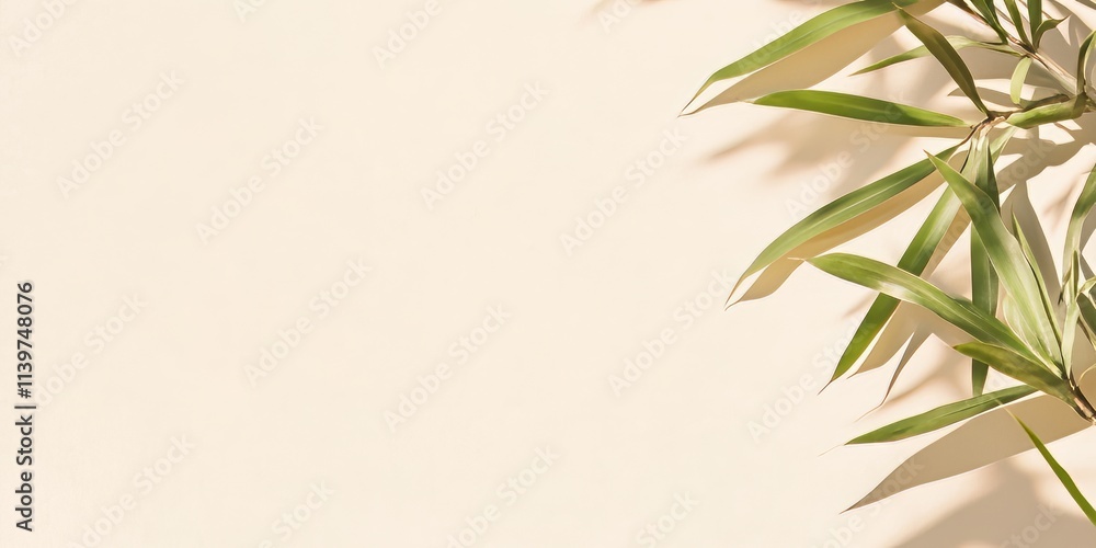 Aufkleber Elegantly designed banner featuring bamboo carvings with clean shadows and an empty contrast space for design flexibility
