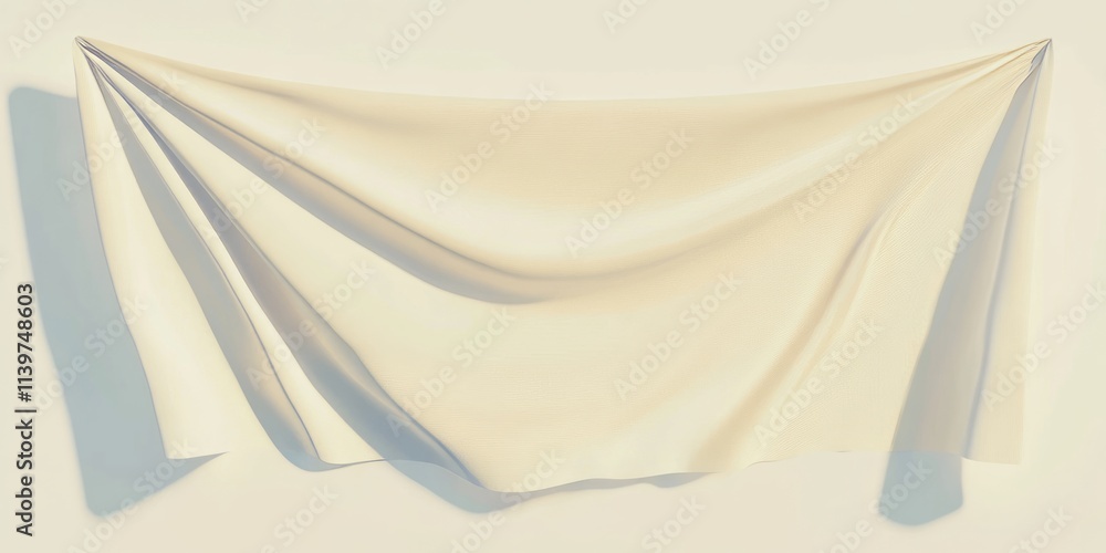 Aufkleber contrast banner with satin cords creating a clean, minimalistic backdrop suitable for various uses