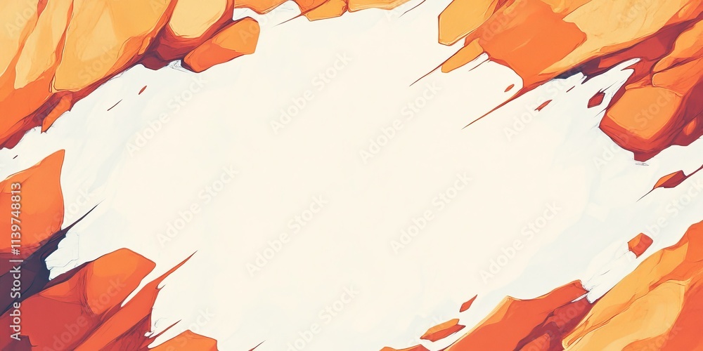Poster creative banner featuring amber chunks framing a contrast empty space ideal for promotional use