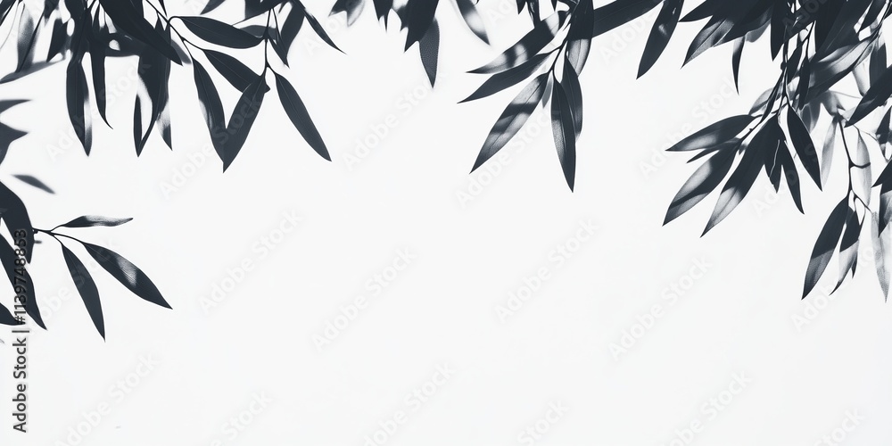 Poster contrast banner featuring willow twigs framing empty space perfect for messaging or branding needs