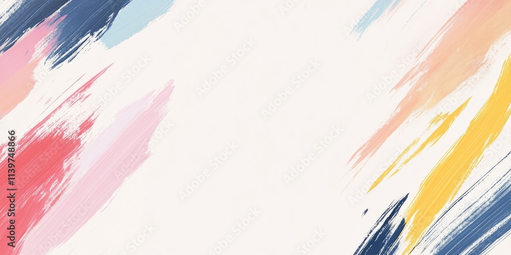 Aufkleber colorful abstract banner with contrasting empty space and oil paint smears for creative design use a