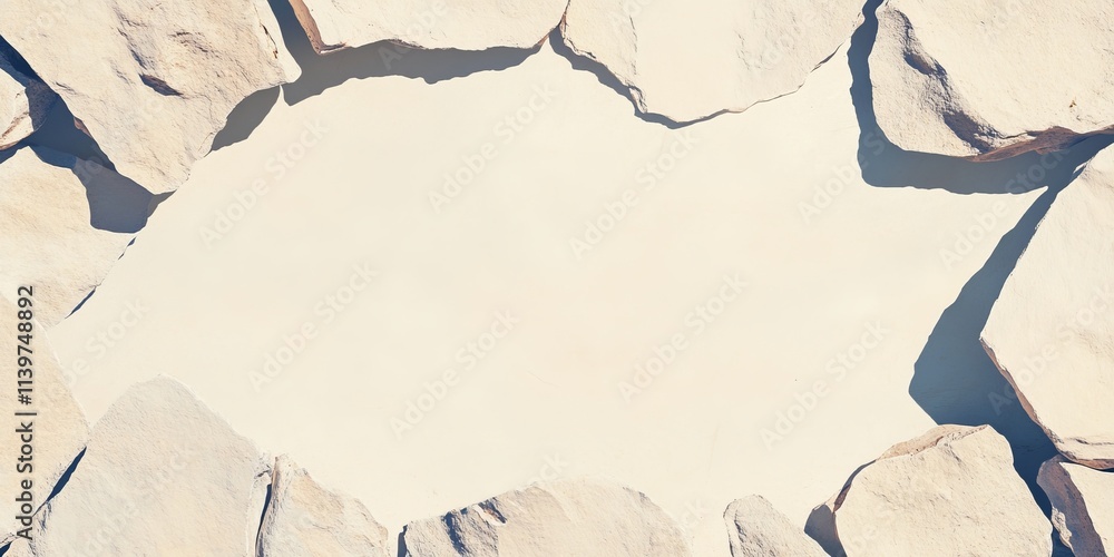 Aufkleber Contrast banner with fossil fragments creating a natural frame inviting exploration and creativity