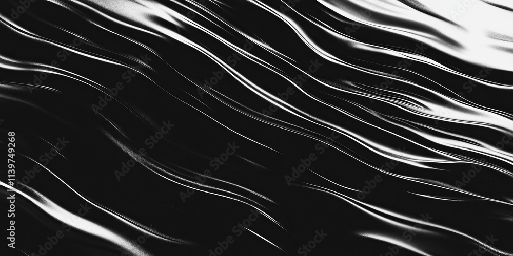 Poster Intriguing texture representing black hole event horizons with smooth, flowing lines and contrasting dark tones