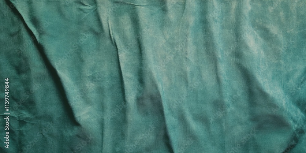 Poster Texture of crushed velvet drapes in deep green color highlighting softness and elegance in a luxurious setting