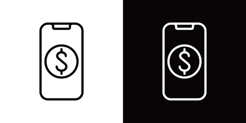 アメリカ合衆国ドルのシンプルなラインアイコン