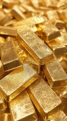 A pile of gold bars bokeh