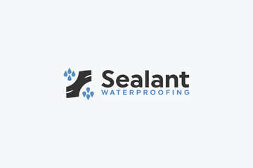 creative sealant waterproofing symbol logo vector design template with bold, flat and modern styles