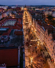 Architektura miasta Gdasnk nocny vibe