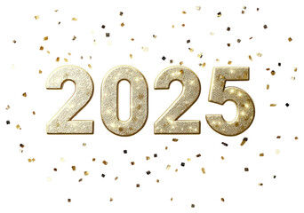 PNG New year 2025 background confetti numbers.