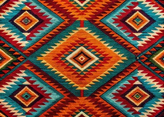 Navajo-inspired textile pattern reimagined in tilt-shift photography style, creating a unique, softened background. Perfect for adding depth and character to any design project.