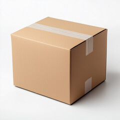 Brown cardboard box with a white background