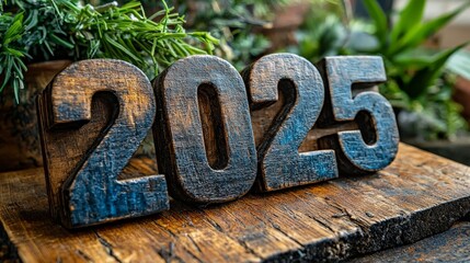 2025 new year celebration - wooden number blocks with the number 2025 on it