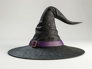 Black Witch Hat with Purple Band
