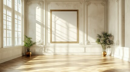 Sunlit Elegance: A Luxurious Interior with Golden Accents