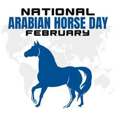 vector illustration for NATIONAL ARABIAN HORSE DAY social media post background