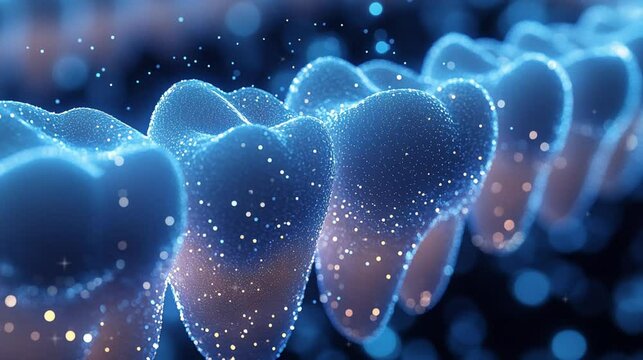 Close up of clean and healthy oral mouth in futuristics concept for World Oral Health Day video footage.
