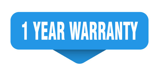 1 YEAR WARRANTY button, sign, sticker