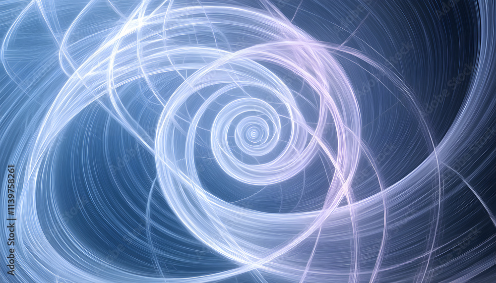 Aufkleber dynamic swirling light patterns abstract digital art blue background modern design unique perspectiv