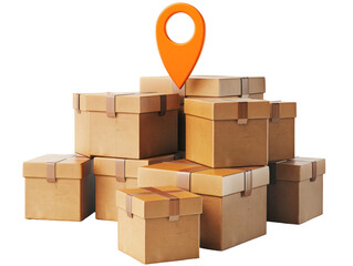 Delivery Location Marker with Stacked Boxes