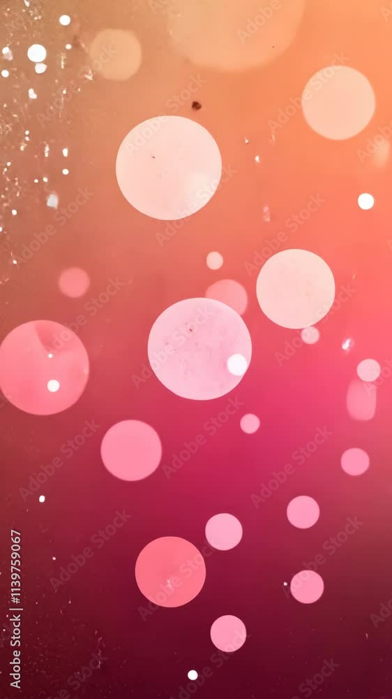 Poster colorful abstract bubbles and light orbs create a vibrant background with a warm gradient during eve
