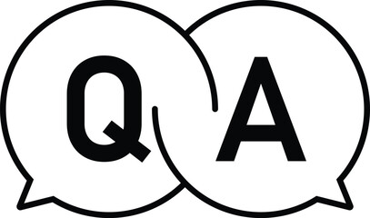 Question and answers concept. QA symbol. Editable Stroke.