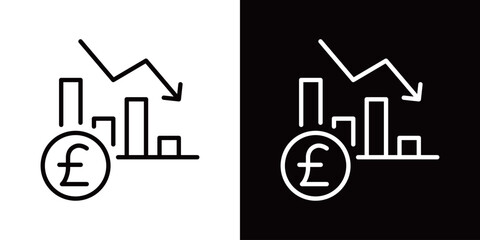 ポンドのシンプルなラインアイコン