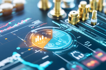 Data visualization insights business analysis digital dashboard modern office close-up interactive metrics for decision-making