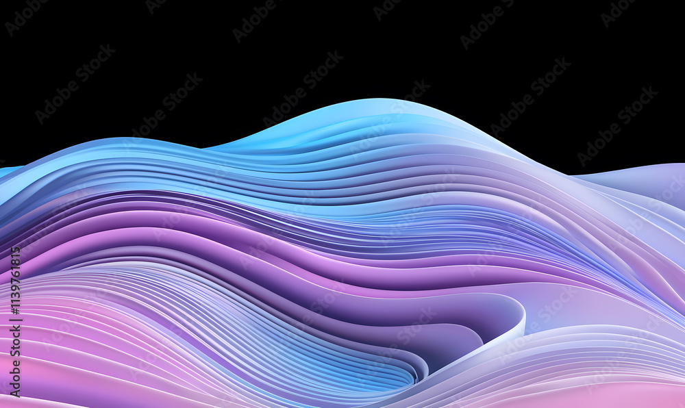 Poster dynamic waves of colorful patterns digital art abstract design visual aesthetics close-up view creat