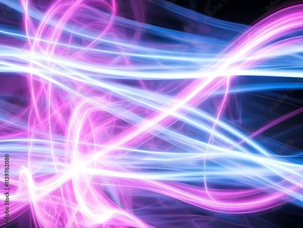 Poster dynamic light trails in abstract art digital realm visual content vibrant environment close-up innov