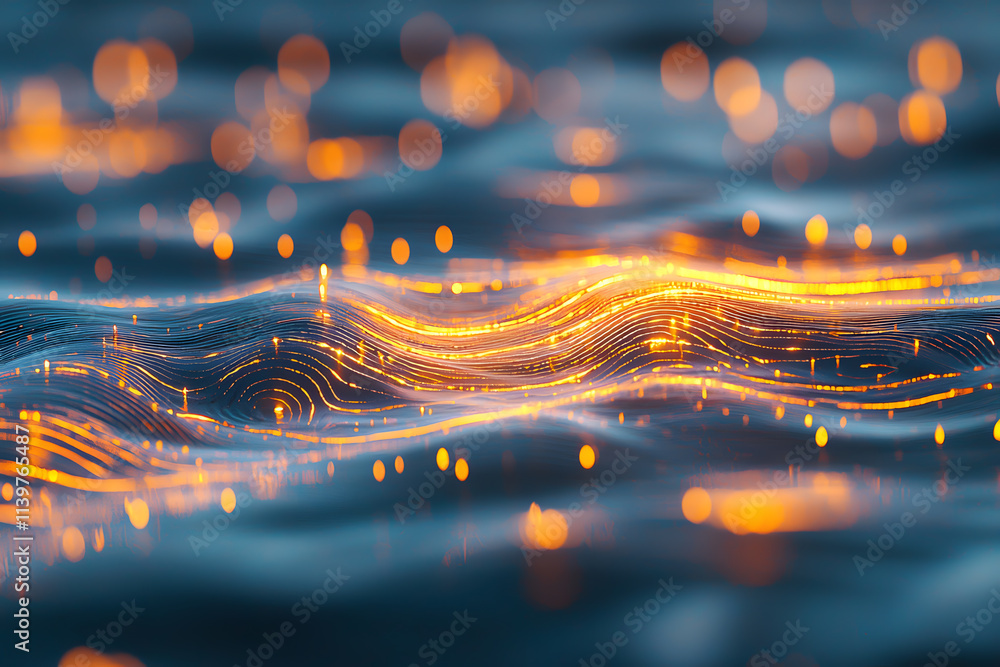 Poster captivating flow of light reflections on water natural setting abstract photography tranquil environ