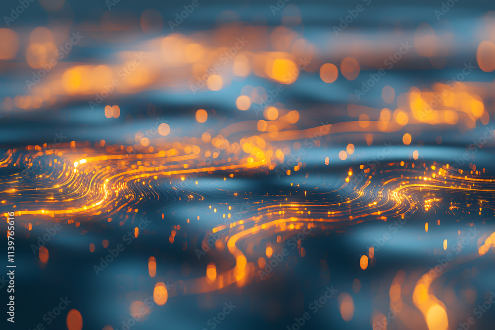 Poster dynamic flow of light over water abstract scene photography calm environment close-up view concept o