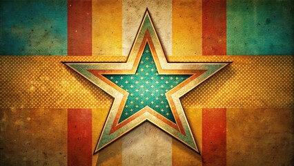 Retro star icon for graphic design projects, featuring nostalgic elements and creative illustrations, perfect for branding and unique aesthetic symbolization in your designs.