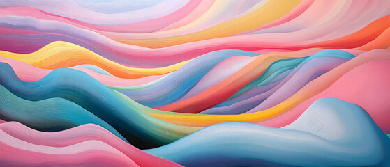 Fototapeta premium Fluid color waves abstract art modern aesthetic vibrant palette digital canvas creative expression