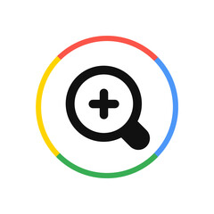 Obraz premium Magnifying Glass with Plus Icon 