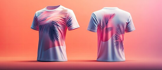 Summer Tropical T-Shirt Design Mockup: Front and Back Views