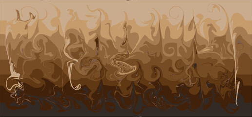 Flowing stripes. Vector mixed curved mocha mousse background. The new color of the year
