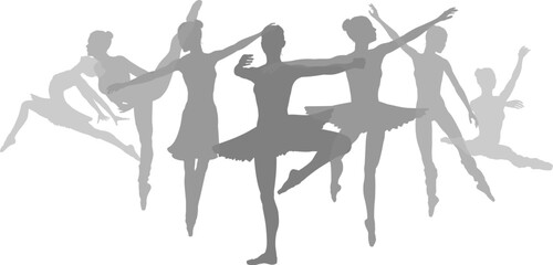 Ballet dancer silhouette ballerina dancers poses woman dancing silhouettes © Christos Georghiou