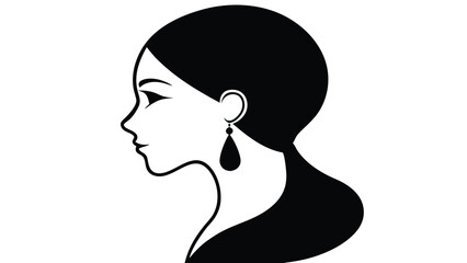 Side Profile of a Woman with Earrings