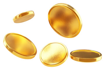PNG Coins icon gold floating illustration.