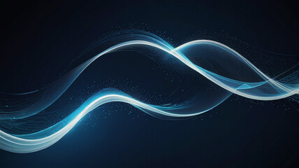 Abstract Spiral White red Neon Light Trail Glowing Wave Deep Blue Backdrop Gradient Aqua Blue Background