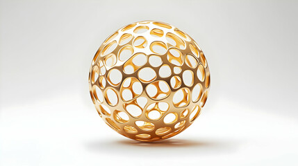 Golden 3D Egg Illustration Abstract Background