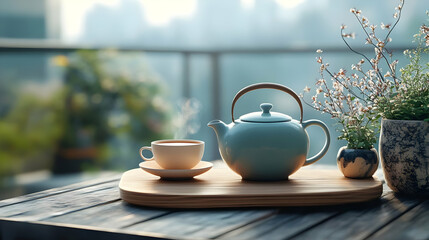 Serene Tea Time: A 3D Illustration of Tranquility