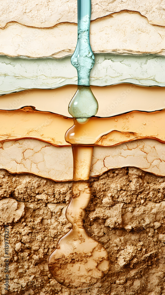 Poster layered liquids in abstract art studio environment digital creation colorful textures aesthetic pers