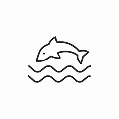 dolphine sea icon sign vector
