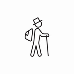 hiking person icon sign vector
