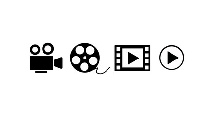 Movie icons. Video icons set. Vector, illustration on white background