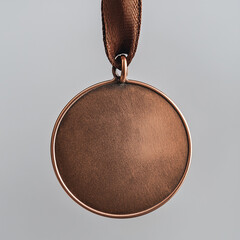 Medals, bronze medals on a plain background, generative AI illustration