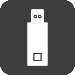 usb stick icon in black square