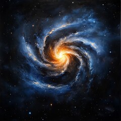 Fototapeta premium Bright cosmic galaxy with stars and swirling nebula patterns